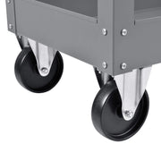 2 Shelf Deep Tray Steel Stock Cart by Global Industrial – 3.5"L x 16"W x 32"H, 12-Gauge Steel, Gray, Model 988835