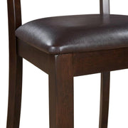 Solid Wood X-Back Dining Chairs with Faux Leather Upholstered Seat by Furnifact – Wood, Brown, Pack of 2