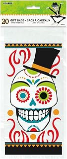 Unique Party Day of the Dead Halloween Cellophane Bags, 20ct