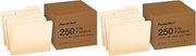 Pendaflex File Folders,250 Bulk Package,Durable Manila Folders,Letter Size (8.5" x 11"),3 Tabs for Easy Labeling,Everyday Filing Essential for Offices,Classrooms&Home Document Organization (Pack of 2)