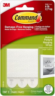 3M Command Adhesive Strip Picture Hanging, Pack of 1, White,CAD17201ES