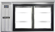 BBC59S-SS-SGD-PT Two Section Sliding Glass Door Refrigerated Pass-Thru Back Bar Cooler, 59" W x 34-3/4"H, Stainless Steel Exterior & Shallow Depth