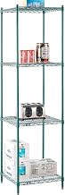 Nexel Poly-Green, 4 Tier, Wire Shelving Starter Unit, 24"W x 21"D x 86"H