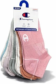 Champion Women's Lightweight Low Cut Socks 10-Pack - Moisture-Wicking Athletic Socks with Arch Support (Sizes 5-9)