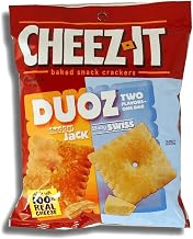 Cheez It Duoz Cheddar Jack and Baby Swiss Cracker, 4.3 Ounce -- 6 per case.