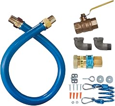 Dormont 16125KIT72 1-1/4" Blue Hose Moveable Gas Connector Kit 72" Long with Blue PVC, 1 SnapFast QD & 1 Full Port Valve (2) 90° Elbows