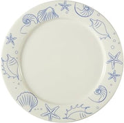 CAC China ATC-21-AW Atlantic Seashell American White Stoneware Round Plate, 12 by 12 by 1-1/4-Inch, 12-Pack