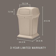 Rubbermaid Commercial Products Beige / 45 Gallon / With Doors Kitchen Trash Cans