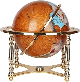 Practical Globe Creativity Geographic Globes 720° Rotation Educational Globes Hand-Carved Four Gold Stand World Globes for Mapping Travels Beautifully Decor