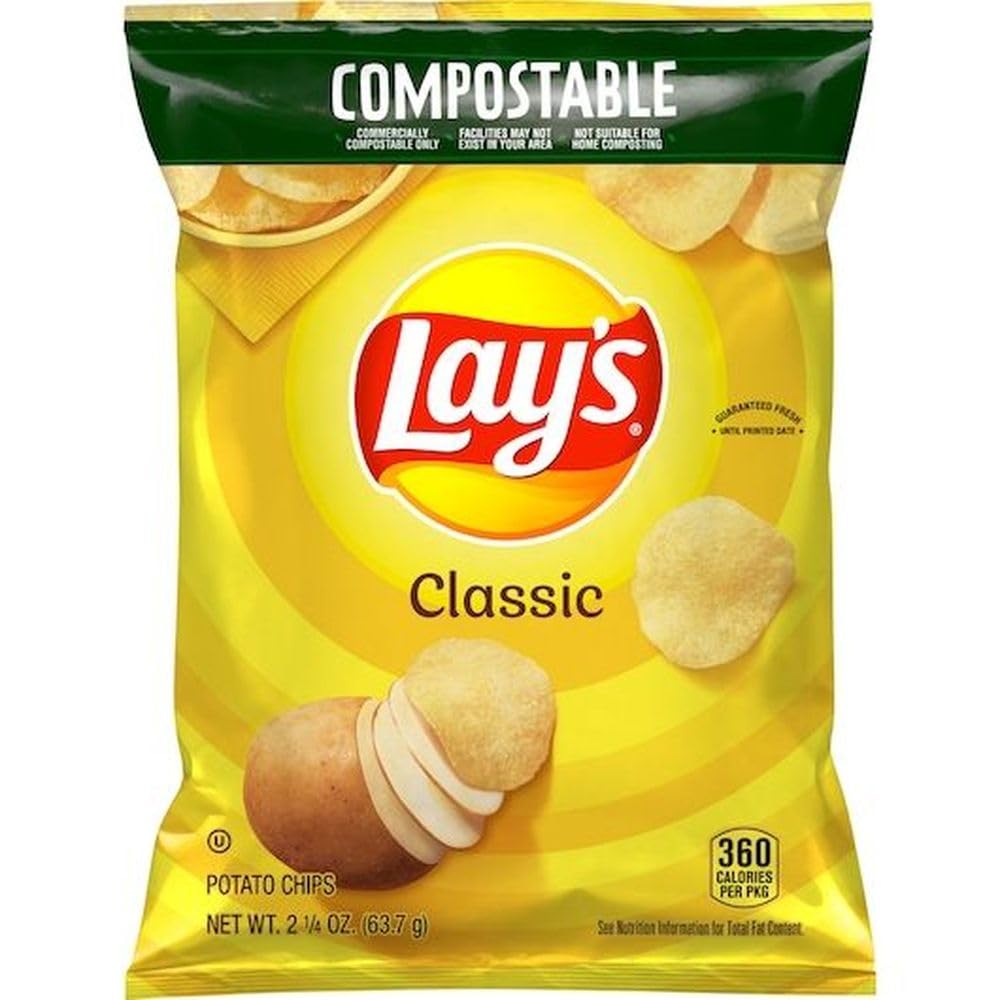 Lays Classic Potato Chips by Lay's – 2.25 Ounce (Pack of 24), Pack of 24