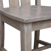 Solid Wood Dining Chair with Curved Back by Furnifact – Wood, Washed Gray Taupe, Pack of 2