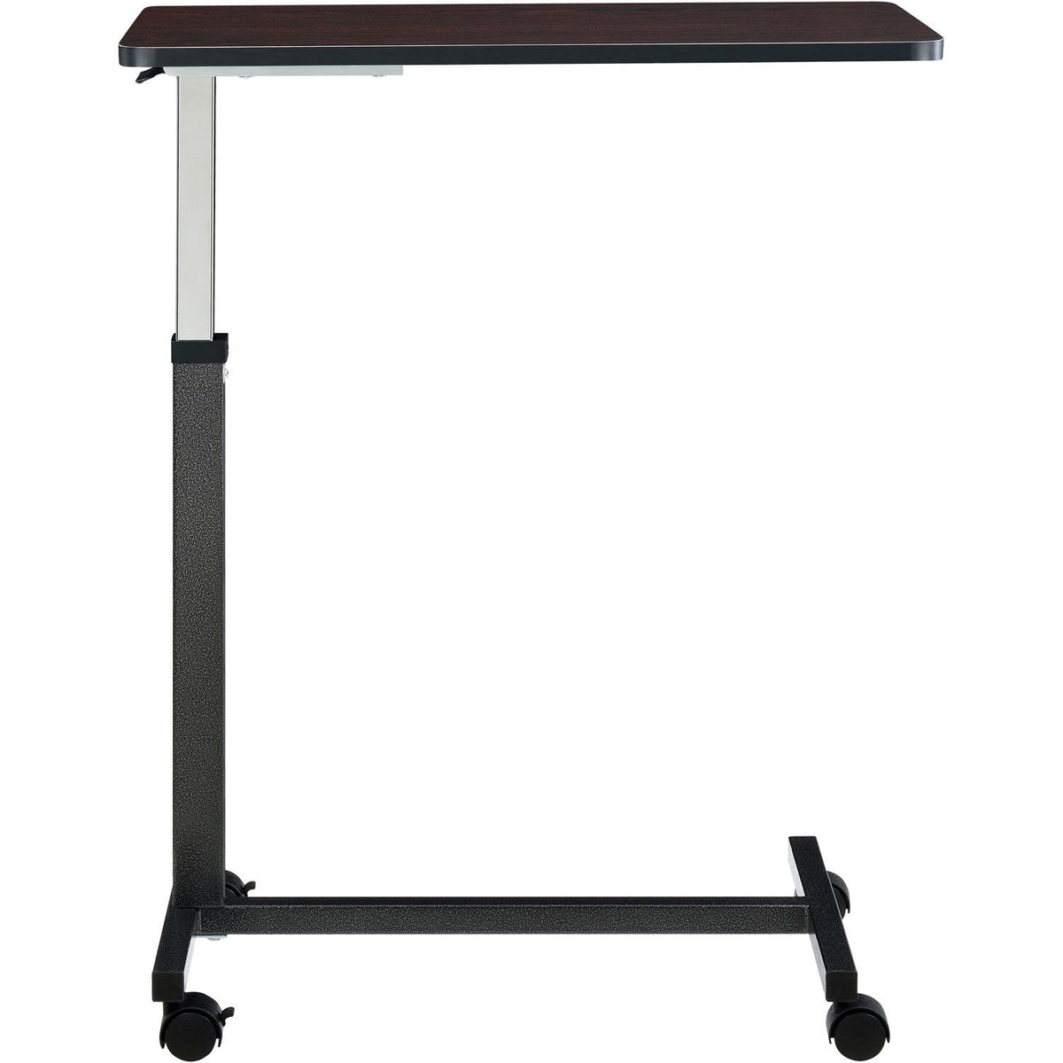 Mobile Overbed Table with H-Base by Global Industrial – 31.5"L x 15"W x 5.12"H, Walnut, Walnut Top, Model YUE6110