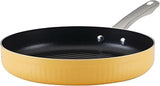 Farberware Style Nonstick Cookware Deep Round Grill Pan/Griddle, Dishwasher Safe, 11.25 Inch - Yellow