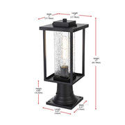 Philip 7" Outdoor Pendant in Black by Elegant Lighting – 7.00" x 17.00" x 7.00", Glass, Black, Model OD307P17BK