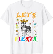 Let's Fiesta Sombrero Siberian Husky Mexican Cinco De Mayo T-Shirt
