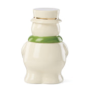 Oneida Merry & Bright Snowman Treat Jar, Porcelain Figural Design, Multicolor