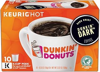 Donuts Dunkin' Dark K-Cup Pods, Dark Roast, For Keurig Brewers, 10 Count