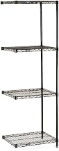 Nexel 5 Tier Black Epoxy Wire Shelving Add-On Unit, 48" W x 18" D x 86" H