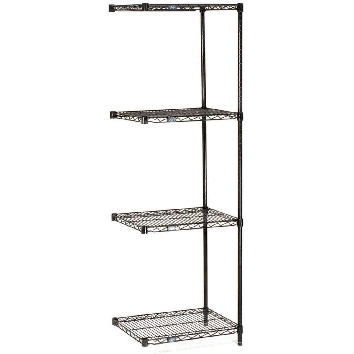 5 Tier Black EPOXY Wire Shelving ADD-ON Unit by Nexel – 5, Alloy Steel, Black, Model A21308B5