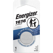 1616 Lithium Coin Battery by Energizer – 1 Count (Pack of 1), Black/Silver, Model ECR1616BP