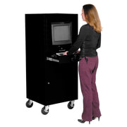 Mobile Security Computer Cabinet by Global Industrial – 24.5"W x 22.5"D x 60.38"H, Alloy Steel, Black, Model 706669BK