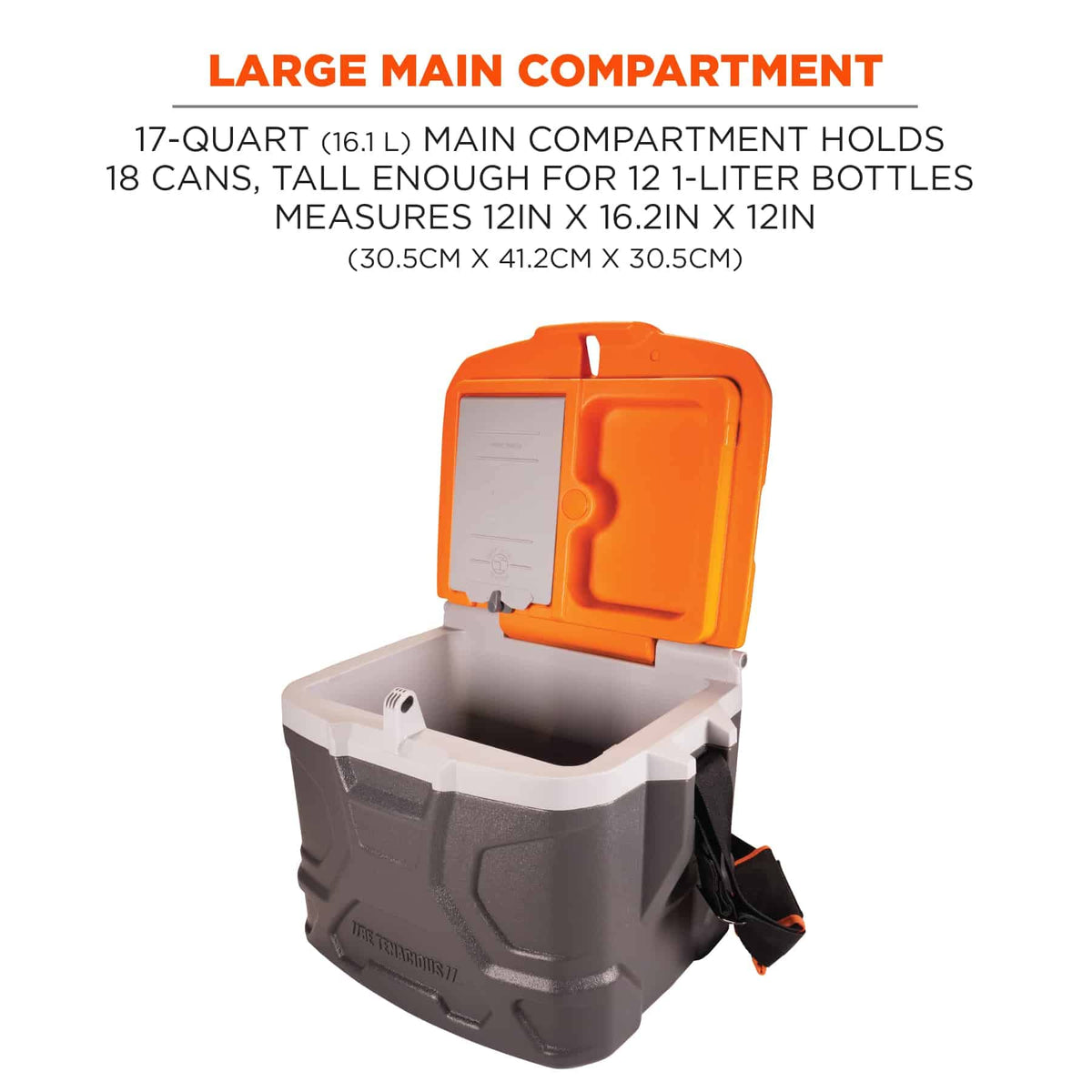 Ergodyne 17-Quart / Orange and Gray / Industrial Hard Sided Cooler - 17 qt Coolers