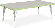 Jonti-Craft Berries 6408JCE130 Rectangle Activity Table - 30" X 60", E-Height - Freckled Gray/Key Lime/Gray
