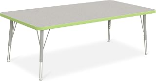 Jonti-Craft Berries 6408JCE130 Rectangle Activity Table - 30" X 60", E-Height - Freckled Gray/Key Lime/Gray