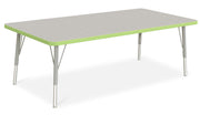 Berries Rectangle Activity Table - 30" X 60" by Jonti-Craft – 30" x 60", Wood, Freckled Gray/Key Lime/ Gray, Model 6408JCE130