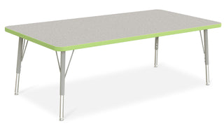 Berries Rectangle Activity Table - 30" X 60" by Jonti-Craft – 30" x 60", Wood, Freckled Gray/Key Lime/ Gray, Model 6408JCE130