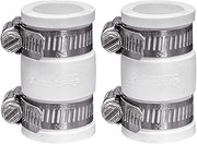 Fernco 1056-075 3/4-in. Flexible PVC Condensate Pipe Coupling for Plastic and Copper Plumbing Connections in White (Pack of 2)