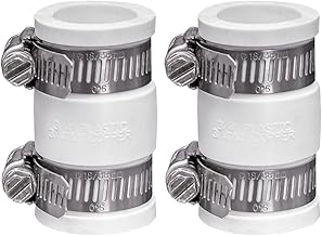 Fernco 1056-075 3/4-in. Flexible PVC Condensate Pipe Coupling for Plastic and Copper Plumbing Connections in White (Pack of 2)