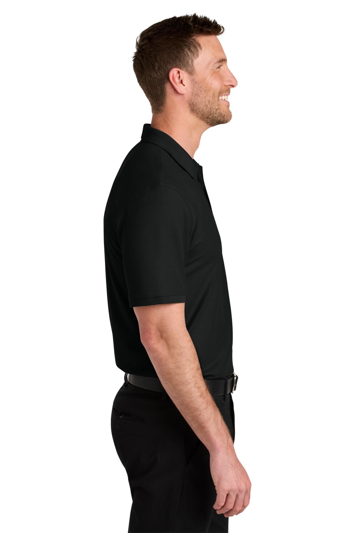 Unisex Wearever Signature Pique Polo Deep Black by Port Authority – X-Large, Polyester, Cotton, Deep Black, Model K200