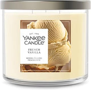 Yankee Candle French Vanilla, Fall Scented Candle, 14.5oz 3-Wick Candle Jar with up to 40 Hours Burn Time