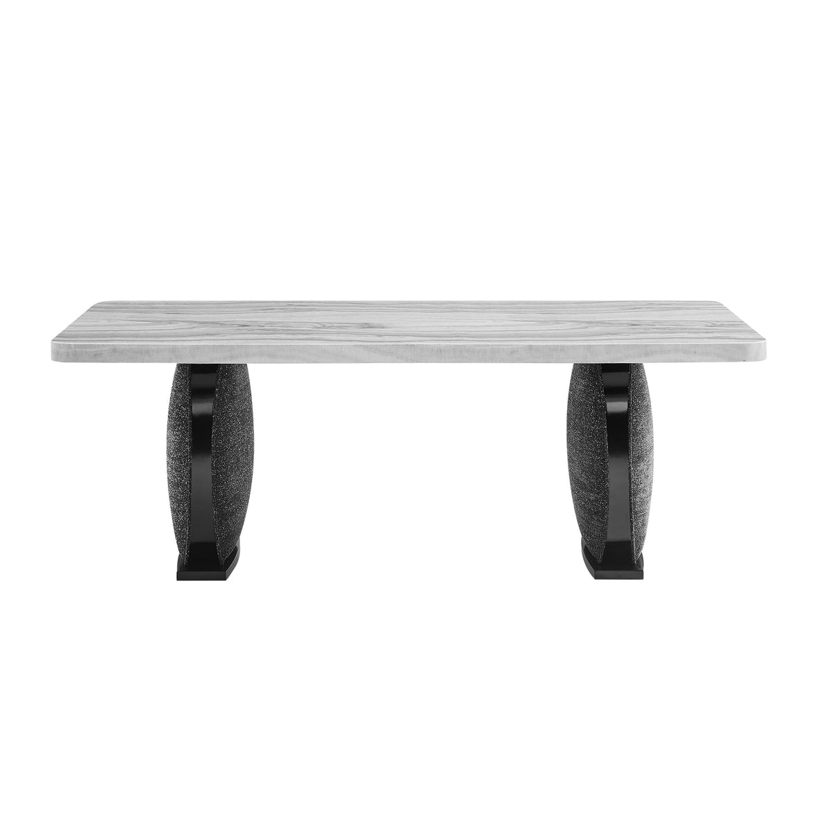 D2502 Dining Table by Global Furniture USA – Engineered Wood, White-black, Model AMZ-D2502DT