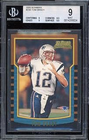 Tom Brady Rookie Card 2000 Bowman #236 BGS 9