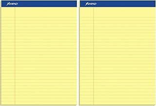 TOP20220 20220 Perforated Writing Pad by Ampad – 8 1/2" x 11 3/4" (Pack of 2), Cardstock Paper, Canary, Pack of 2, Model 20-220