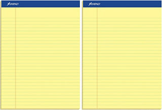 TOP20220 20220 Perforated Writing Pad by Ampad – 8 1/2" x 11 3/4" (Pack of 2), Cardstock Paper, Canary, Pack of 2, Model 20-220