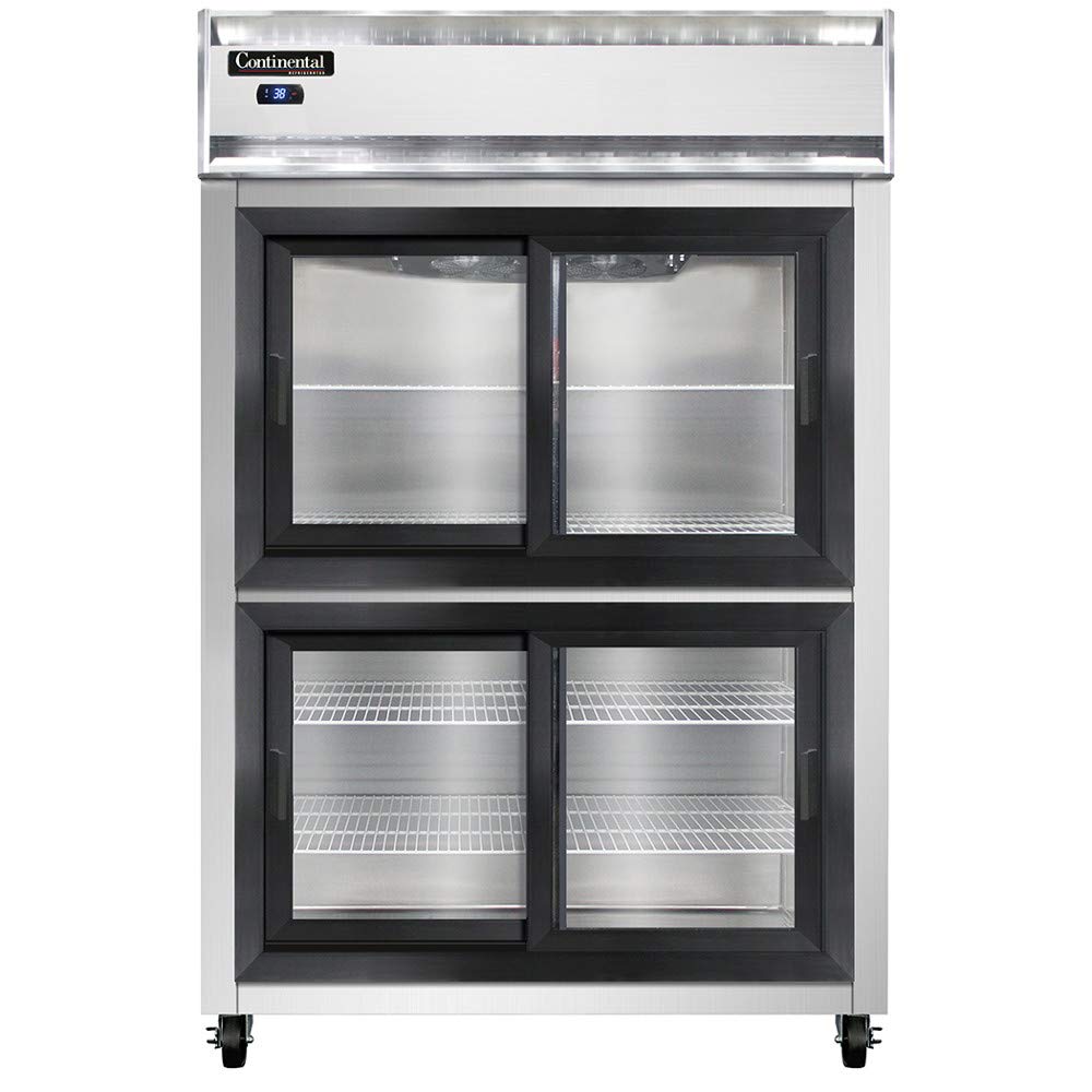 Continental Refrigerator Two Section Sliding Glass Door Refrigerator by Valueline – Model 2R-SGD-HD