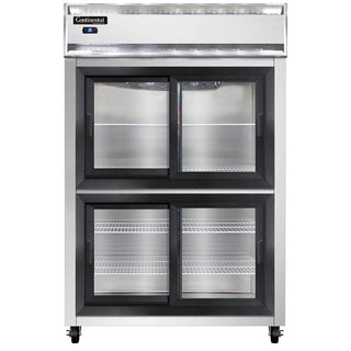 Continental Refrigerator Two Section Sliding Glass Door Refrigerator by Valueline – Model 2R-SGD-HD