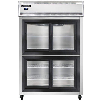 Continental Refrigerator Two Section Sliding Glass Door Refrigerator by Valueline – Model 2R-SGD-HD