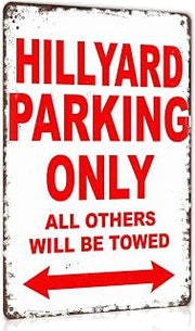 Hillyard Parking Only Warning Vintage Metal Wall Art Signs