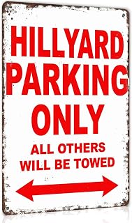 Hillyard Parking Only Warning Vintage Metal Wall Art Signs