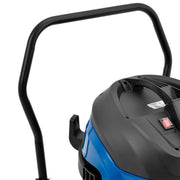 Wet Dry Vacuum by Global Industrial – 22"L x 21"W x 37"H, 16.0 gallons, Stainless Steel/Plastic, Stainless/Black/Blue, Model BJ141-1200-60