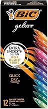 BIC USA BICRGLCGA11 Gel-ocity Quick Dry Retractable Gel Pens Assorted Colors - Pack of 12