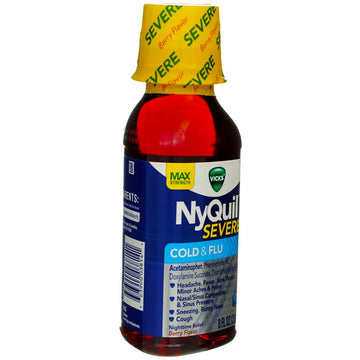 NyQuil Severe Cold & Flu Nighttime Relief (Case of 12) by Vicks – Pack of 12