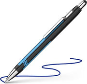 Schneider Epsilon 73861 Retractable Ballpoint Pen (Line Width XB, Ink Colour: Blue, Indelible Refill) Black/Cyan