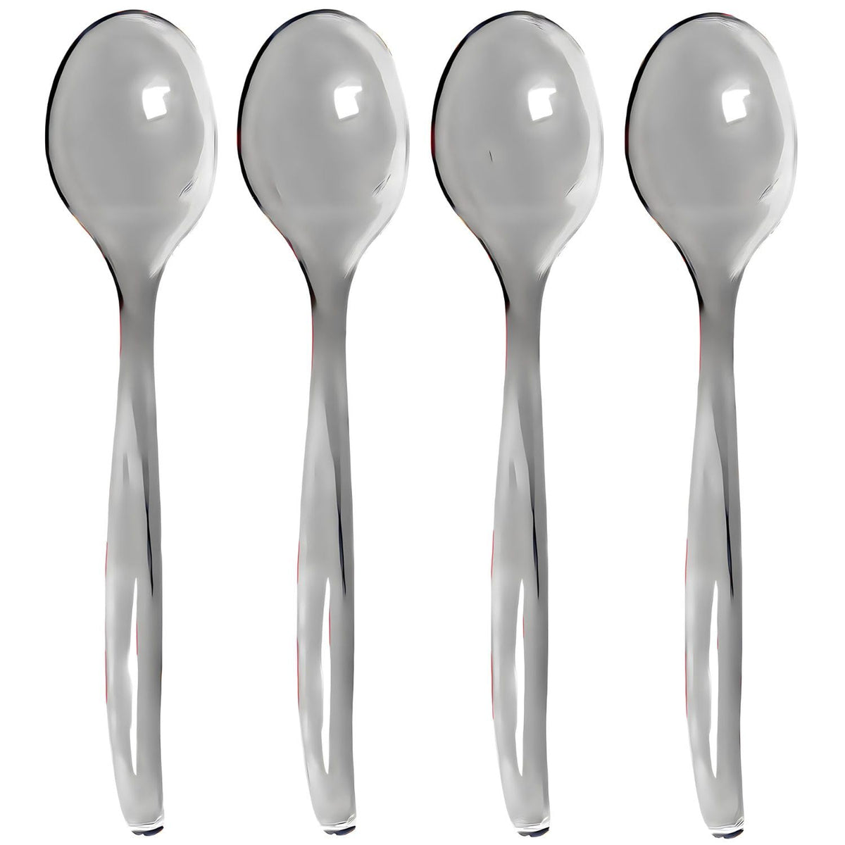 Clear Plastic Swirls Serving Spoons - Pack Of 72 - Durable & Stylish Cutlery, Perfect For Parties, Birthdays, Weddings, Cater