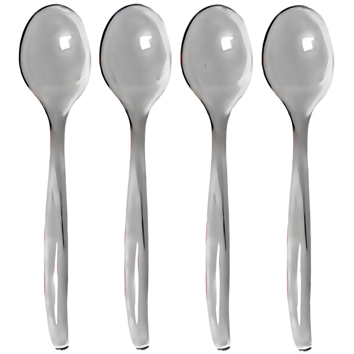 Clear Plastic Swirls Serving Spoons - Pack Of 72 - Durable & Stylish Cutlery, Perfect For Parties, Birthdays, Weddings, Catering, & More