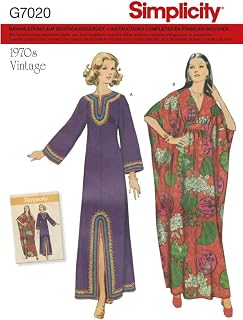 Simplicity Pattern 7020.A Caftan Vintage, White, 38-48 (X to L)